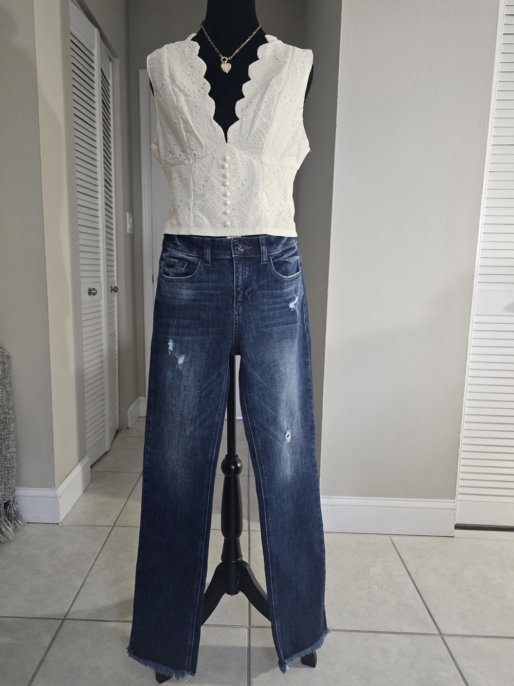 Romantic White Eyelet Lace Crop Top